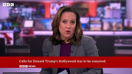 Calls for Donald Trump's Hollywood Walk of Fame star to be removed - BBC News