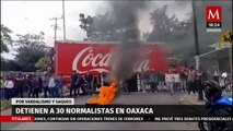 Detienen a 30 normalistas por cometer disturbios y saqueos en Oaxaca