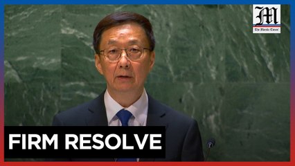 China VP warns UN of 'strong will' on Taiwan