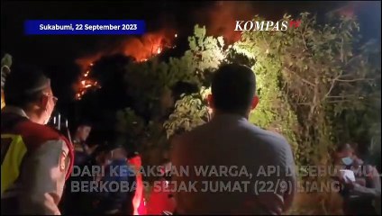 Detik-Detik Kebakaran Lahan di Kaki Gunung Jayanti Sukabumi
