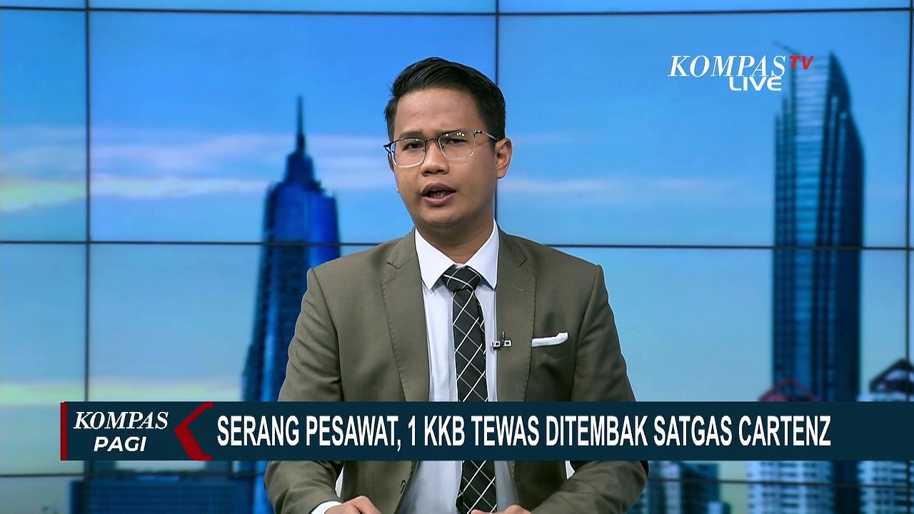 Baku Tembak Tim Satgas Cartenz dengan KKB di Pe...