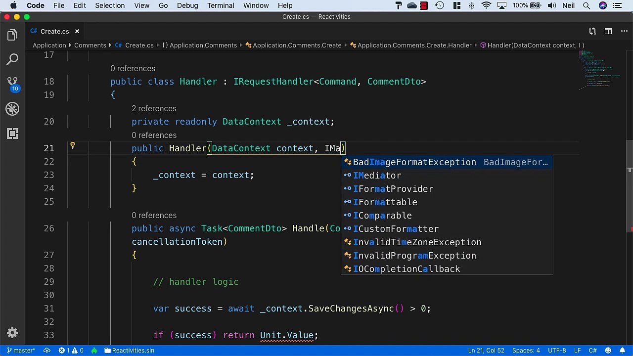 SignalR (Legacy) - Adding the Create comment handler