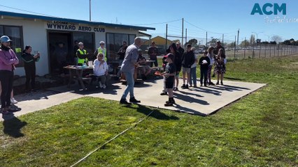 Paper plane competition at Burnie Airport