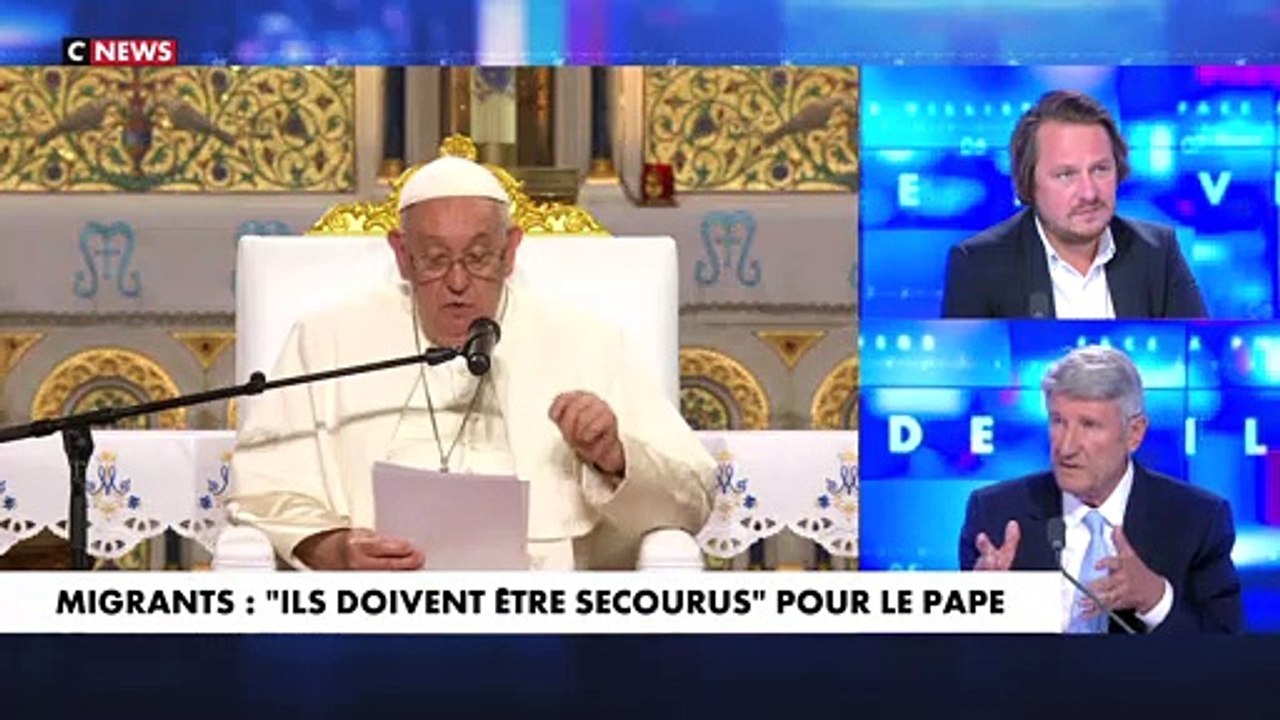 CNews, Philippe de Villiers - 22.09.2023 - Le pape à Marseille - Réaction de Philippe de Villiers .... et bien ++ encore