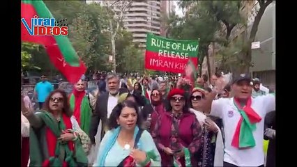 PTI's Huge Protest Outside United Nations Office,Latest News
