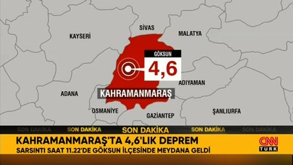 Kahramanmaraş'ta 4,6 büyüklüğünde deprem