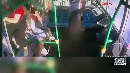 Başakşehir'de İETT otobüsünün içindeki kaza dehşeti kamerada