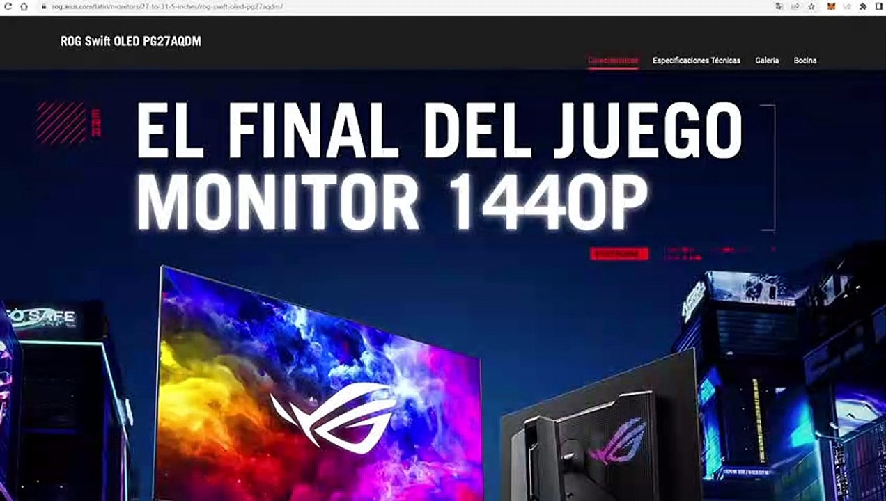 MONITOR GAMING ASUS ROG SWIFT OLED PG27AQDM | 240HZ - 0,03MS - HDR10 - VRR ¡SIN PALABRAS! 