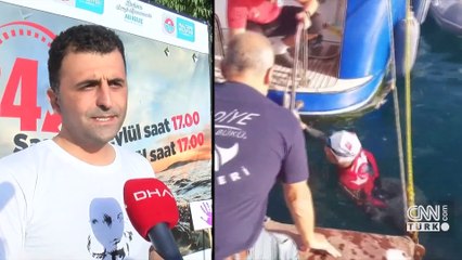 Kadına şiddete farkındalık için yüzdü