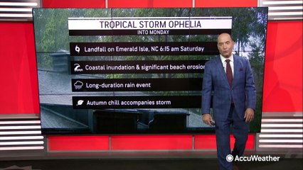 Ophelia to linger over Northeast