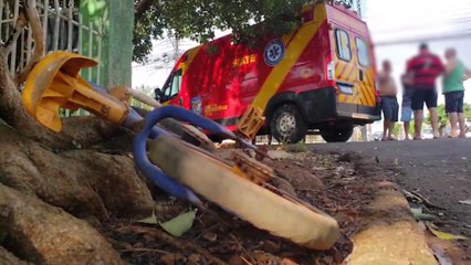 Criança de bicicleta é socorrida pelo Siate ao ser atingida por carro no Floresta