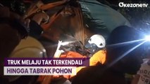 Rem Blong, Truk Muatan Gabah Tabrak Pohon di Pelabuhan Bakauheni