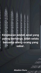 Kesabaran adalah aman yang paling berharga