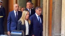 Napolitano, l'arrivo di Giorgia Meloni alla camera ardente