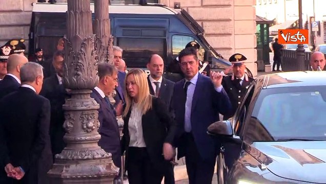 Giorgia Meloni alla Camera Ardente di Giorgio Napolitano a Palazzo Madama