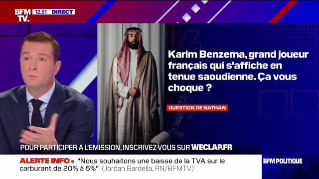 Jordan Bardella sur Karim Benzema en tenue traditionnelle saoudienne: Je pense qu'il est un compagnon de route de l'idéologie islamiste