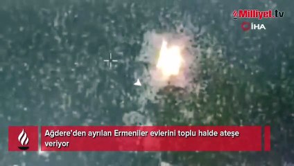 Skandal İHA kamerasında! Ermeniler Ağdere'den böyle ayrıldı