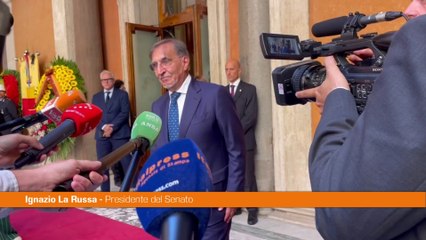 Napolitano, La Russa "Prima volta per un Papa al Senato, grande onore"