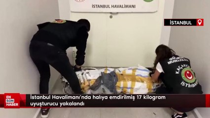 İstanbul Havalimanı'nda halıya emdirilmiş 17 kilogram uyuşturucu yakalandı