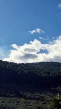 Incendio sul Monte Serra, Canadair in azione