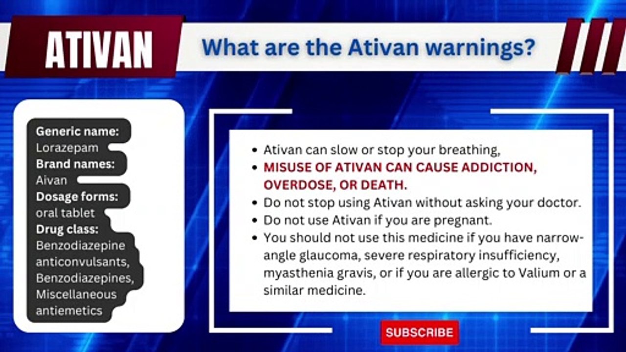 ✅✅ Ativan ✅ Lorazepam ✅  ✅ USES || SIDE EFFECTS || DOSAGE || DRUG INTERACTIONS