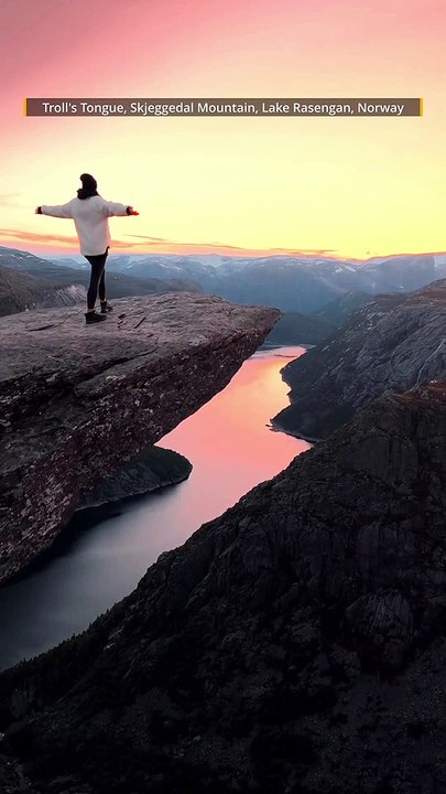 Troll's Tongue, Skjeggedal Mountain, Lake Rasengan, Norway