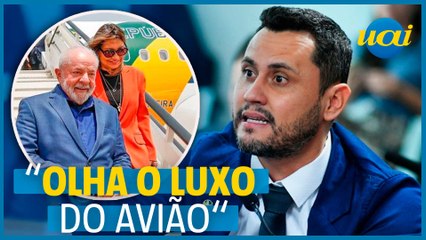Cleitinho mostra estrutura de luxo de avião que Lula e Janja viajam