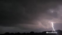 Frequent lightning illuminates stormy night in Oklahoma