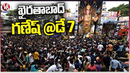 Khairatabad Ganesh 2023 Seventh Day Navaratri Celebration | V6 News