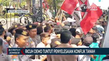 Ricuh Demo Tuntut Penyelesaian Konflik Tanah Eks Perkebunan di Blitar