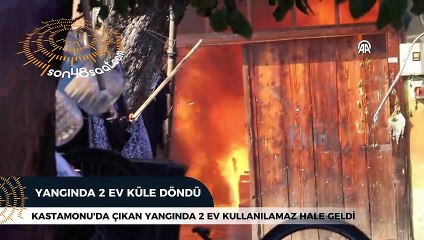 Kastamonu'da çıkan yangında 2 ev kullanılamaz hale geldi