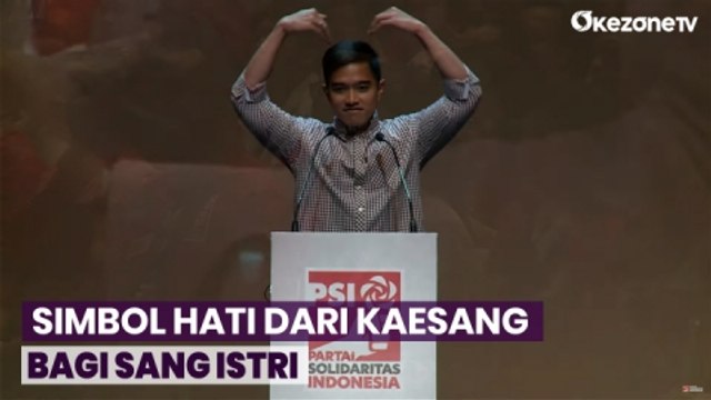 Lucu! Kaesang Berikan Simbol Hati bagi Sang Istri saat Berikan Sambutan