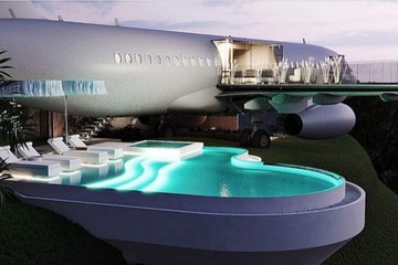 Así es el Boeing 737 transformado en una villa de lujo al borde de un espectacular acantilado en Bali