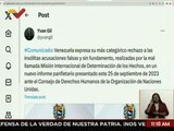 Venezuela rechaza acusaciones falsas hechas por la Misión de Determinación de Hechos