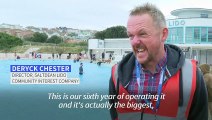 'Dog heaven': dogs make a splash at UK coastal lido