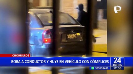 Chorrillos: Delincuente encañona y asalta a piloto y copiloto de auto
