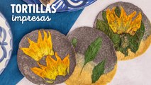 Cómo hacer tortillas impresas ¡Con hoja santa y flor de calabaza!