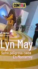 Lyn May sufre aparatosa caída durante grabación de video en Monterrey