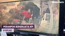 Terekam CCTV, Perampok Bersenjata Api Satroni Minimarket di Bekasi Timur
