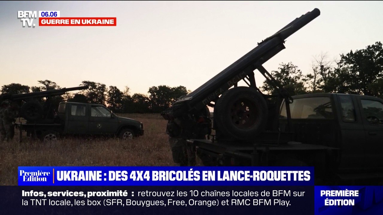 Guerre en Ukraine: des 4x4 bricolés en lance-roquettes