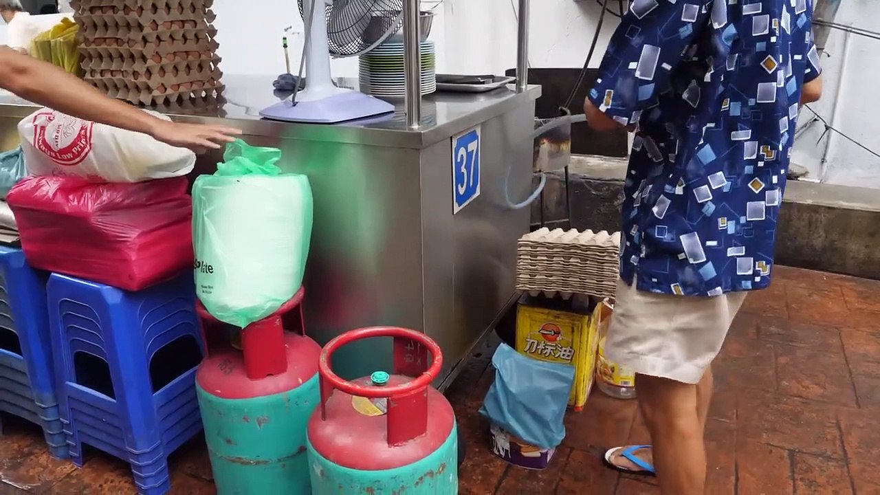 계란 오믈렛 굴 볶음 _ fried egg omelet oyster - malaysian street food