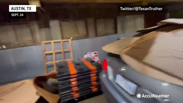 Hail and pouring rain hammer the Austin area