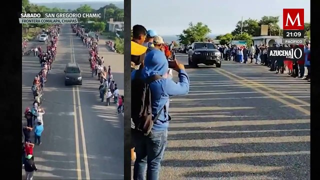Desfile armado del cártel de Sinaloa en frontera Comalapa, Chiapas