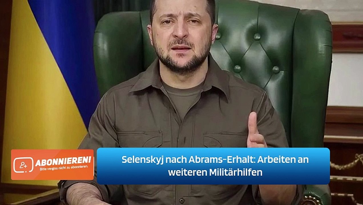 Selenskyj nach Abrams-Erhalt: Arbeiten an weiteren Militärhilfen