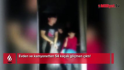 Evden ve kamyonetten 54 kaçak göçmen çıktı!
