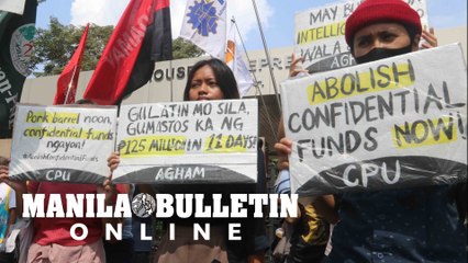 Protesters demand the abolition of the confidential, intelligence funds