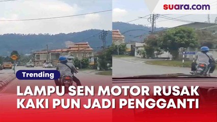 Tingkah Lucu Pria Isyaratkan Belok saat Lampu Sein Motornya Mati: Keselamatan Nomor Satu