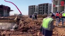 Adıyaman’da kule vinç devrildi: 2 yaralı