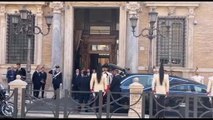 Il feretro di Giorgio Napolitano lascia il Senato