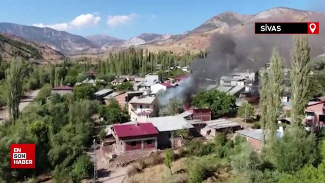 Müştemilatta çıkan yangın evlere sıçramadan söndürüldü